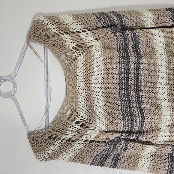 Free People Desert Moon Striped Long Sleeve Loose Ribbon Yarn Knit Sweater S - Picture 8 of 13